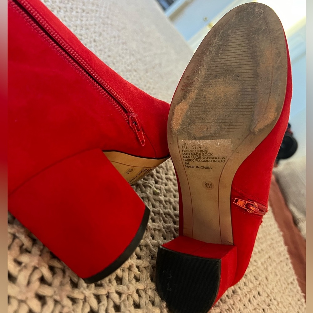 Red Ankle Boots - Picture 6 of 8
